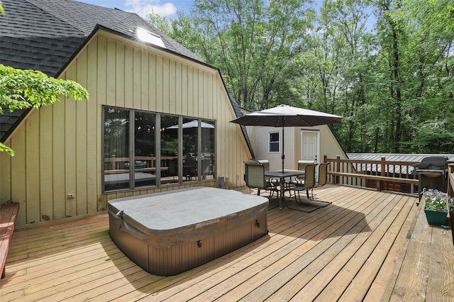295 N Salem Rd, Waccabuc, NY 10597 - deck with a covered hot tub and outdoor dining area