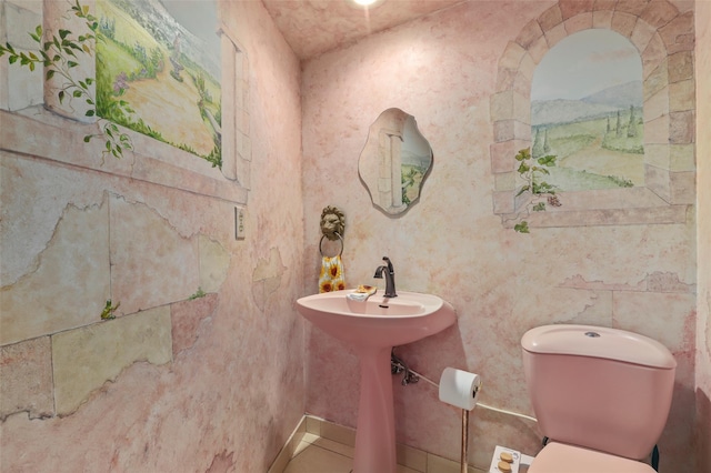 295 N Salem Rd, Waccabuc, NY 10597 - half bathroom with toilet and tile patterned floors