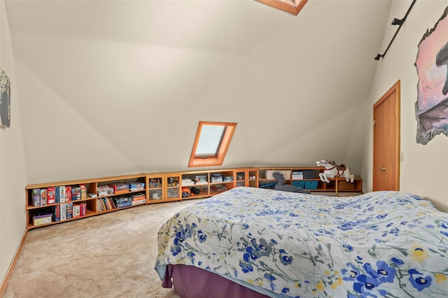 295 N Salem Rd, Waccabuc, NY 10597 - carpeted bedroom featuring a skylight and vaulted ceiling