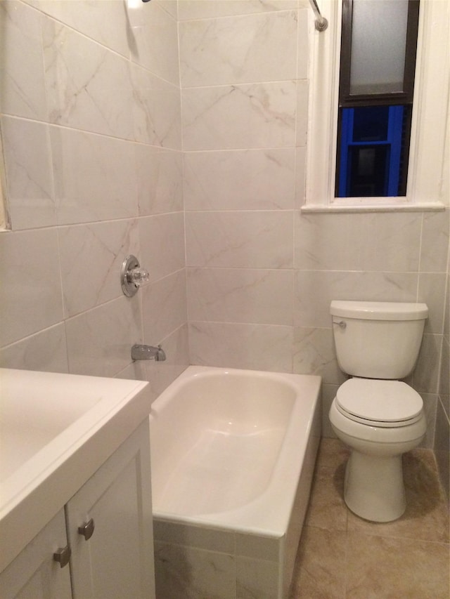 1004 Rhinelander Ave, Bronx, NY 10462 - full bathroom with tile walls, vanity, and bathing tub / shower combination