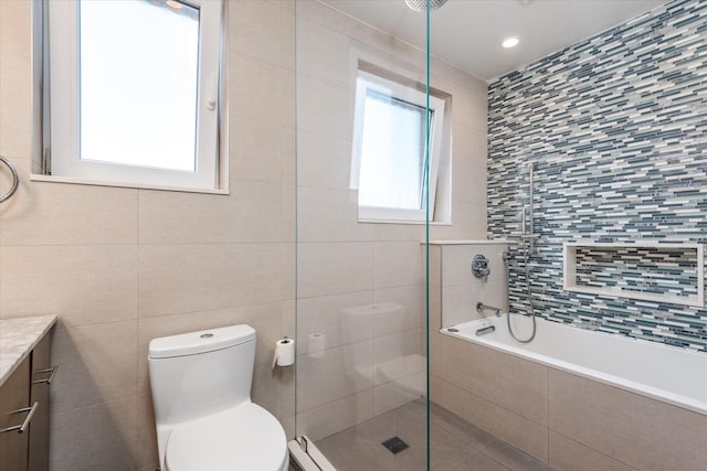 88-37 74th Ave, Glendale, NY 11385 - bathroom featuring tile walls and vanity