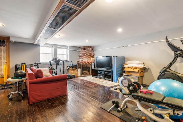 88-37 74th Ave, Glendale, NY 11385 - living room with hardwood / wood-style flooring and recessed lighting