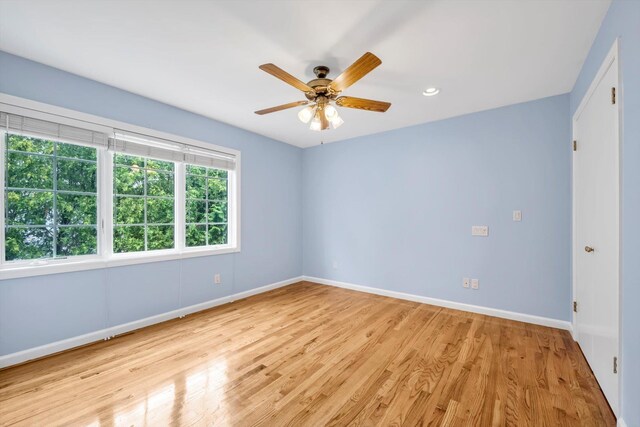 51 Highfield Ave, Port Washington, NY 11050 - spare room with ceiling fan, light wood-style flooring, and recessed lighting