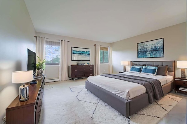 13 Bayberry Ln, Rye Brook, NY 10573 - bedroom featuring a baseboard radiator, multiple windows, and light carpet