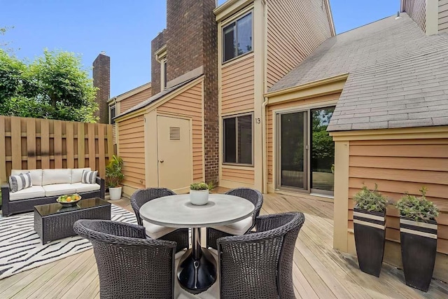 13 Bayberry Ln, Rye Brook, NY 10573 - wooden terrace with outdoor lounge area and outdoor dining space