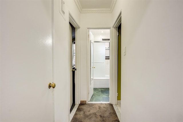 83-85 Woodhaven Blvd Unit 6F, Woodhaven, NY 11421 - hall with crown molding and light carpet