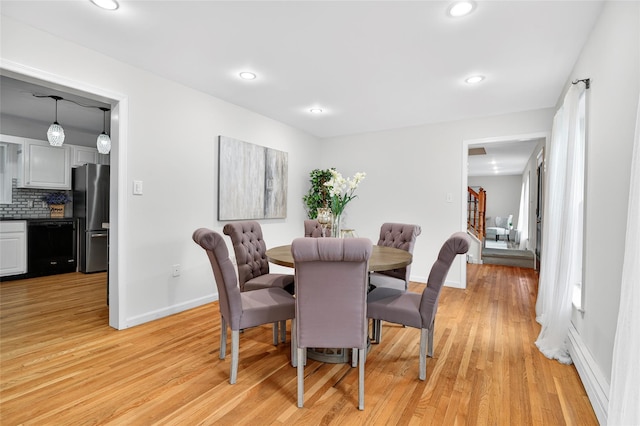 18 Jenkins Ct, Ossining, NY 10562 - dining area featuring light wood-type flooring and recessed lighting