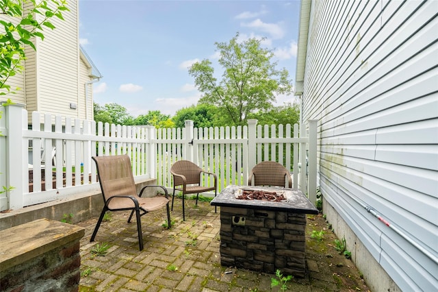 18 Jenkins Ct, Ossining, NY 10562 - view of patio / terrace with a fire pit