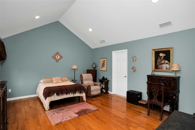15 Howard Ct, Plainview, NY 11803 - bedroom with vaulted ceiling, wood finished floors, and recessed lighting