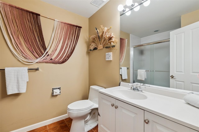 97 Hillcrest Ln, Peekskill, NY 10566 - full bath featuring vanity, tile patterned flooring, and a shower with shower door
