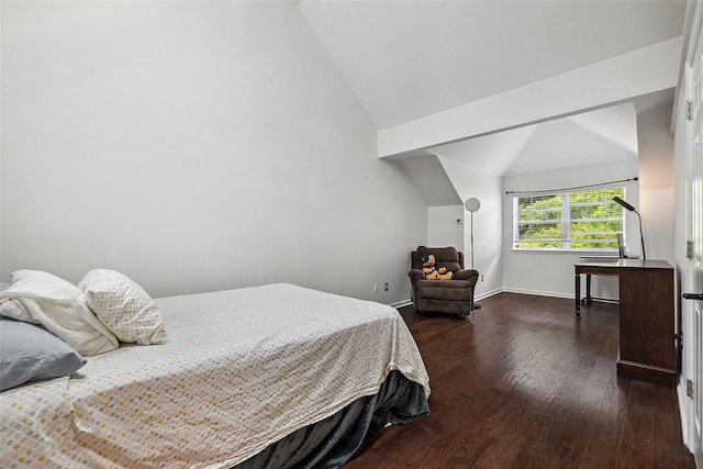 97 Hillcrest Ln, Peekskill, NY 10566 - bedroom with lofted ceiling and dark wood-style flooring