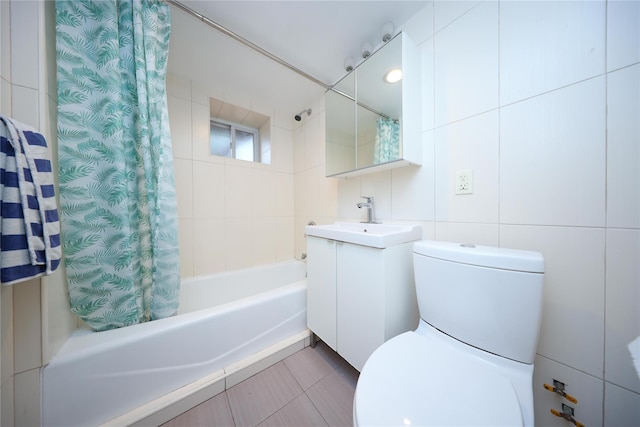 1768 W 5th St, Brooklyn, NY 11223 - full bathroom featuring vanity, shower / tub combo, and tile patterned floors