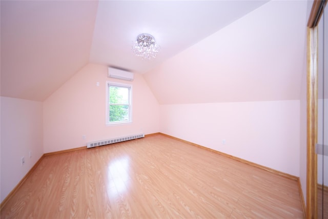 1768 W 5th St, Brooklyn, NY 11223 - bonus room with a wall unit AC, light wood finished floors, radiator, and vaulted ceiling
