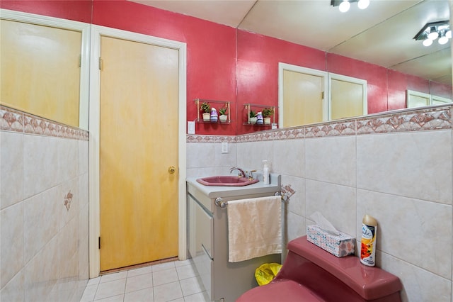 1020 New Mcneil Ave, Lawrence, NY 11559 - bathroom with tile walls, tile patterned floors, and vanity