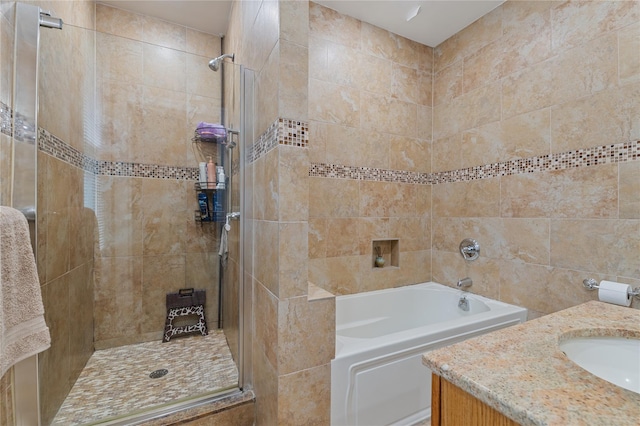 1020 New Mcneil Ave, Lawrence, NY 11559 - bathroom with vanity and tile walls