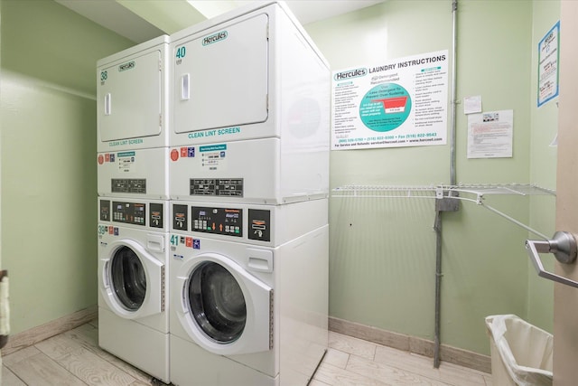 522 Shore Rd Unit 4Kk, Long Beach, NY 11561 - community laundry room with stacked washer / drying machine and independent washer and dryer