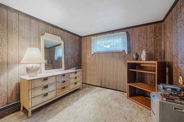 104 Cedarhurst Ave, Selden, NY 11784 - sitting room with wood walls and light carpet