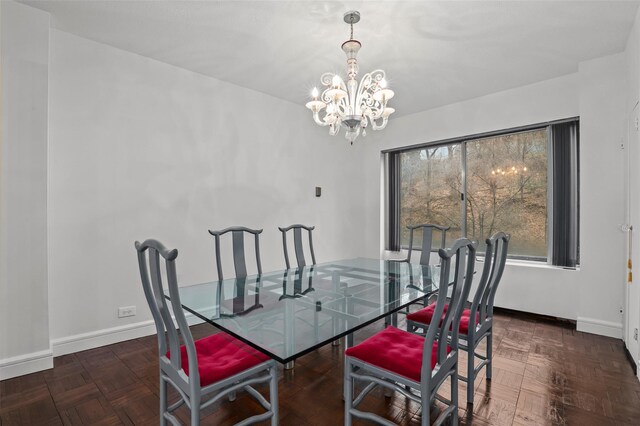 4455 Douglas Ave Unit 3Fe, Bronx, NY 10471 - dining room with a chandelier and baseboards