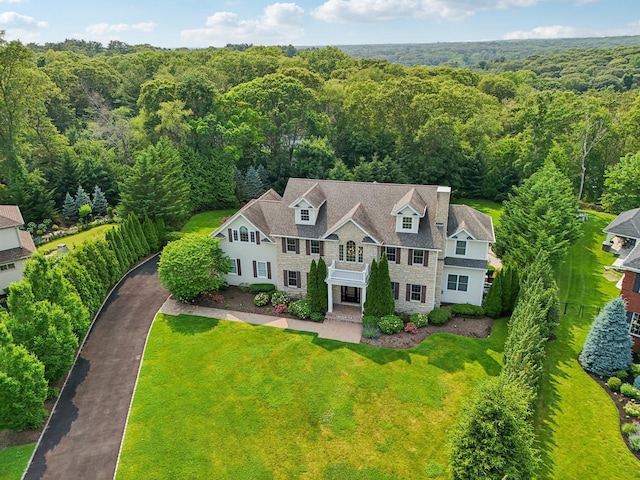 4 Celestial Ct, Saint James, NY 11780 - view from above of property featuring a forest