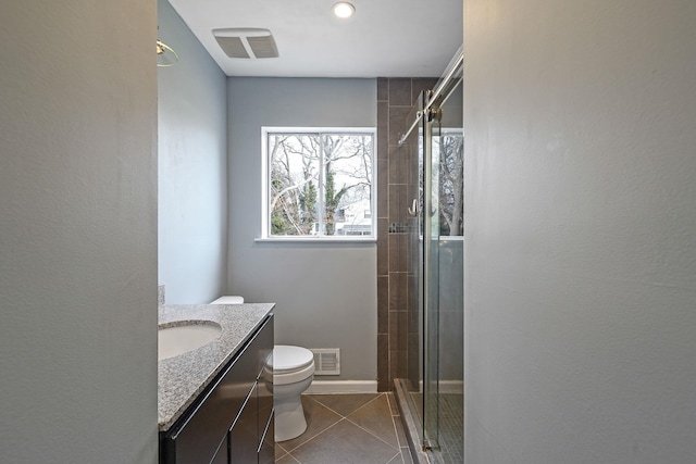 15 Bart Dr, Selden, NY 11784 - full bathroom with vanity, a tile shower, and tile patterned flooring