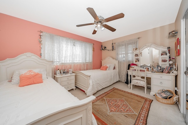 159-23 90th St, Howard Beach, NY 11414 - bedroom with light carpet and ceiling fan