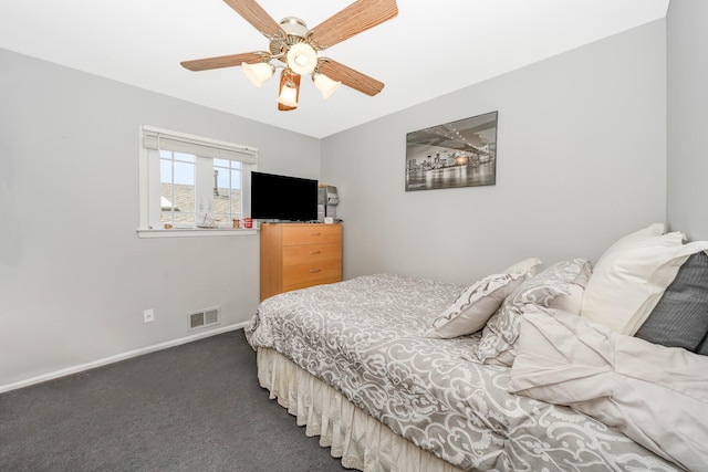 159-23 90th St, Howard Beach, NY 11414 - bedroom featuring dark colored carpet and a ceiling fan