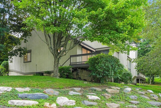 531 Heritage Hls Unit B, Somers, NY 10589 - view of green lawn featuring a deck