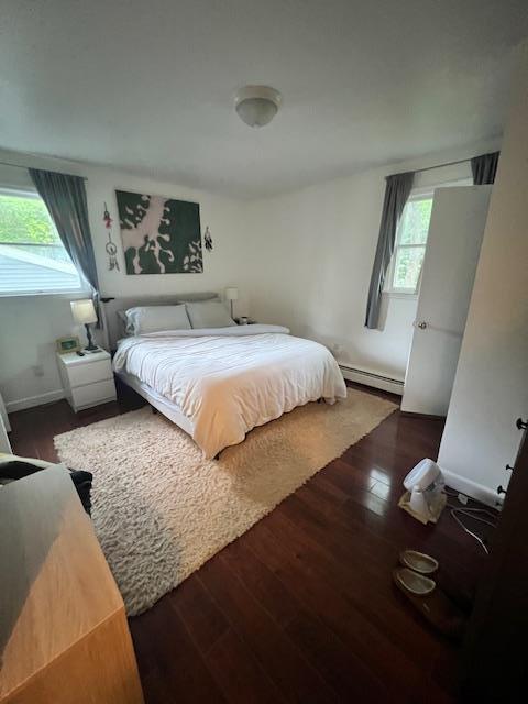 4 Meadow Ct, High Falls, NY 12440 - bedroom featuring baseboard heating, multiple windows, and wood finished floors