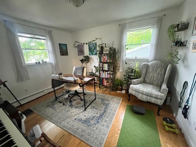 4 Meadow Ct, High Falls, NY 12440 - office space with wood finished floors and a baseboard radiator