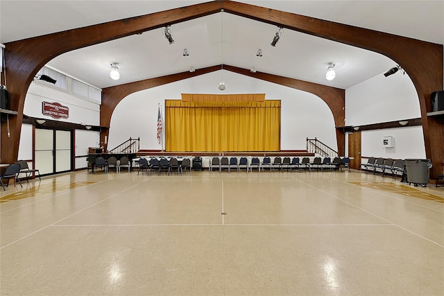84 Molly Pitcher Ln Unit H, Yorktown Heights, NY 10598 - community lobby featuring vaulted ceiling and stairs