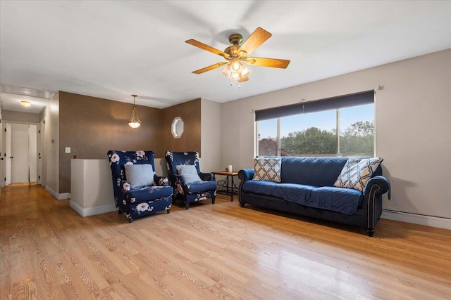 76 Maureen Dr, Middletown, NY 10940 - living area featuring light wood-type flooring and a ceiling fan