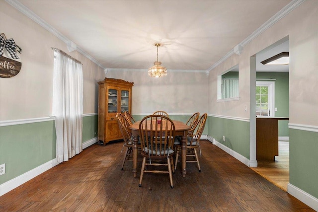 76 Maureen Dr, Middletown, NY 10940 - dining area with a chandelier, wood finished floors, and ornamental molding