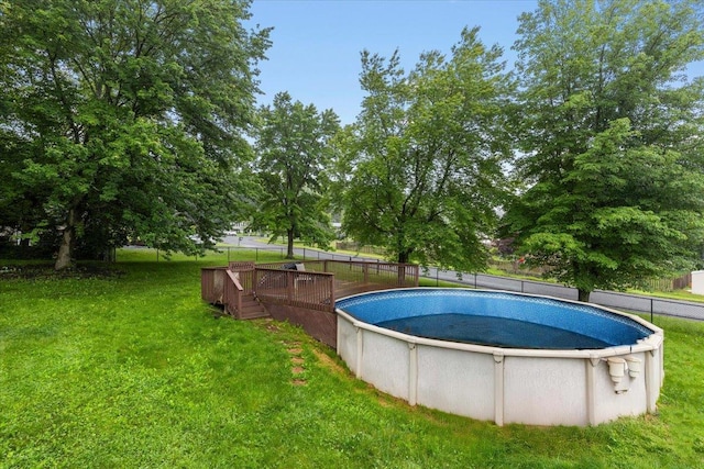 76 Maureen Dr, Middletown, NY 10940 - view of swimming pool with a wooden deck