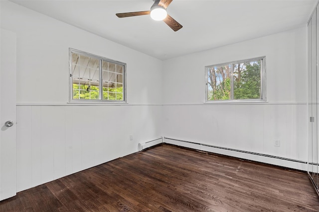 4 Westbrook Dr, Cortlandt Manor, NY 10567 - unfurnished room with plenty of natural light, wood finished floors, ceiling fan, and a baseboard radiator