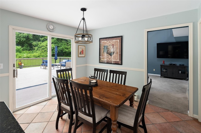 4 Scenic Dr, South Salem, NY 10590 - dining space featuring light tile patterned flooring and light carpet
