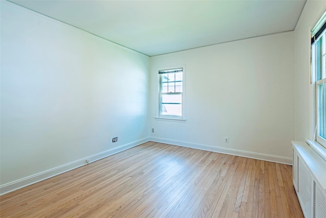 147 Nugent St, New Hyde Park, NY 11040 - empty room with light wood-type flooring and radiator heating unit