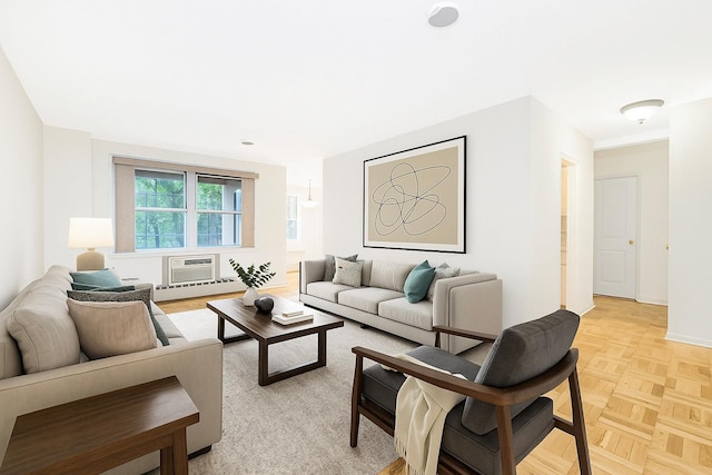 5550 Fieldstone Rd Unit 1C, Bronx, NY 10471 - living area with an AC wall unit and baseboards