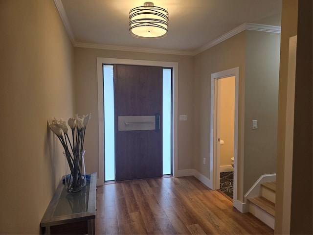 105 Valley Rd, White Plains, NY 10604 - foyer featuring wood finished floors and crown molding