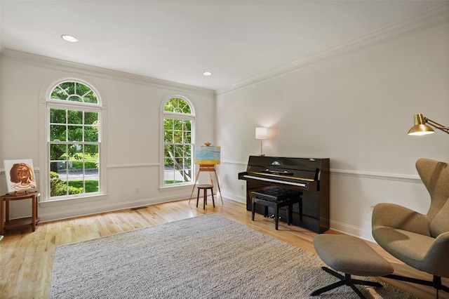 10 Inverness Ct, White Plains, NY 10605 - sitting room with crown molding, wood finished floors, and recessed lighting