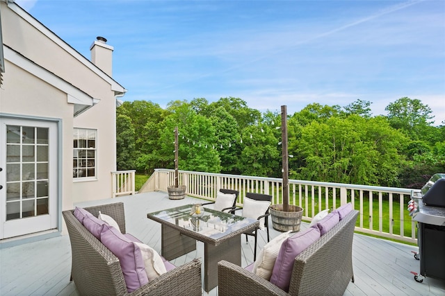 10 Inverness Ct, White Plains, NY 10605 - wooden deck featuring an outdoor living space, outdoor dining area, and area for grilling