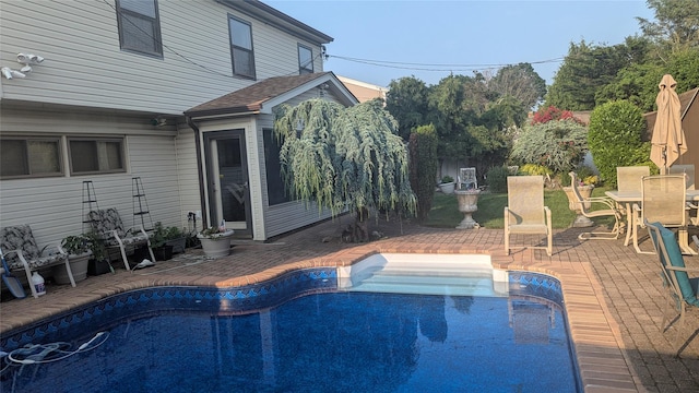 17 Piper Ln, Levittown, NY 11756 - outdoor pool featuring a patio area and outdoor dining space