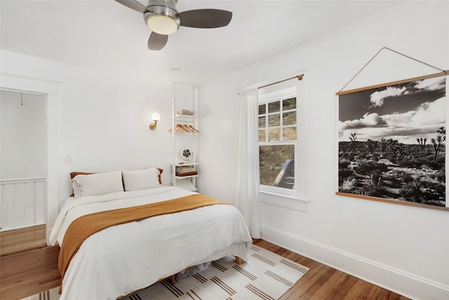 1223 Albany Post Rd, Croton-On-Hudson, NY 10520 - bedroom with wood finished floors and a ceiling fan