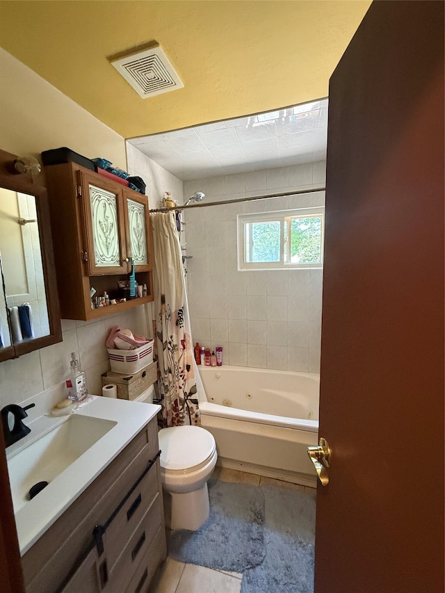 1016 Howells Rd, Bay Shore, NY 11706 - full bath with vanity, shower / tub combo, and tile patterned floors