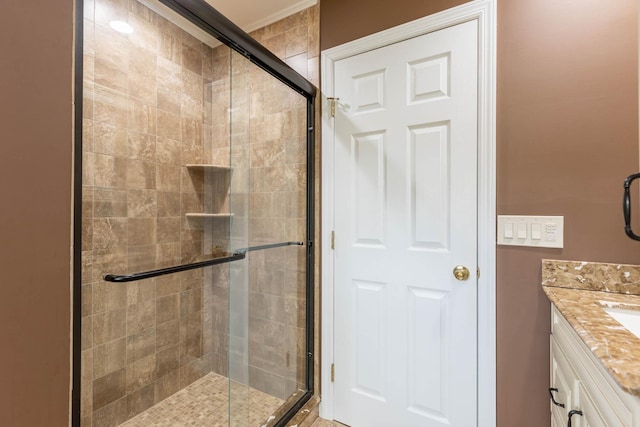 195 Bridle Way, Oakdale, NY 11769 - full bathroom featuring a stall shower and vanity