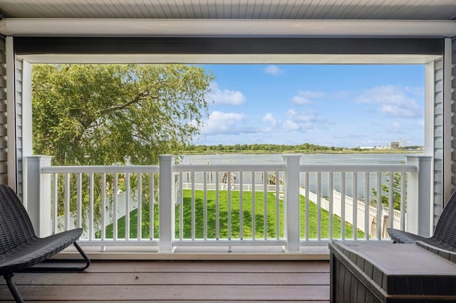 26 Island Pkwy N, Island Park, NY 11558 - balcony featuring a water view
