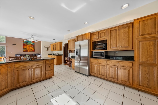48 Orchard Hill Rd, Carmel, NY 10512 - kitchen with appliances with stainless steel finishes, brown cabinetry, and recessed lighting