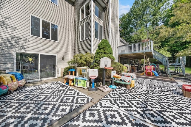 48 Orchard Hill Rd, Carmel, NY 10512 - view of patio with stairs and a wooden deck