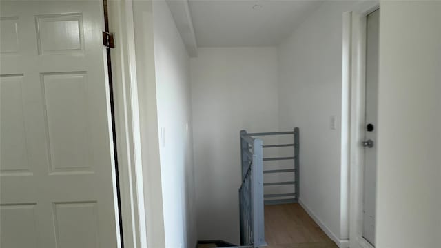 43-18 Robinson Unit 7C, Flushing, NY 11355 - hallway featuring wood finished floors and an upstairs landing