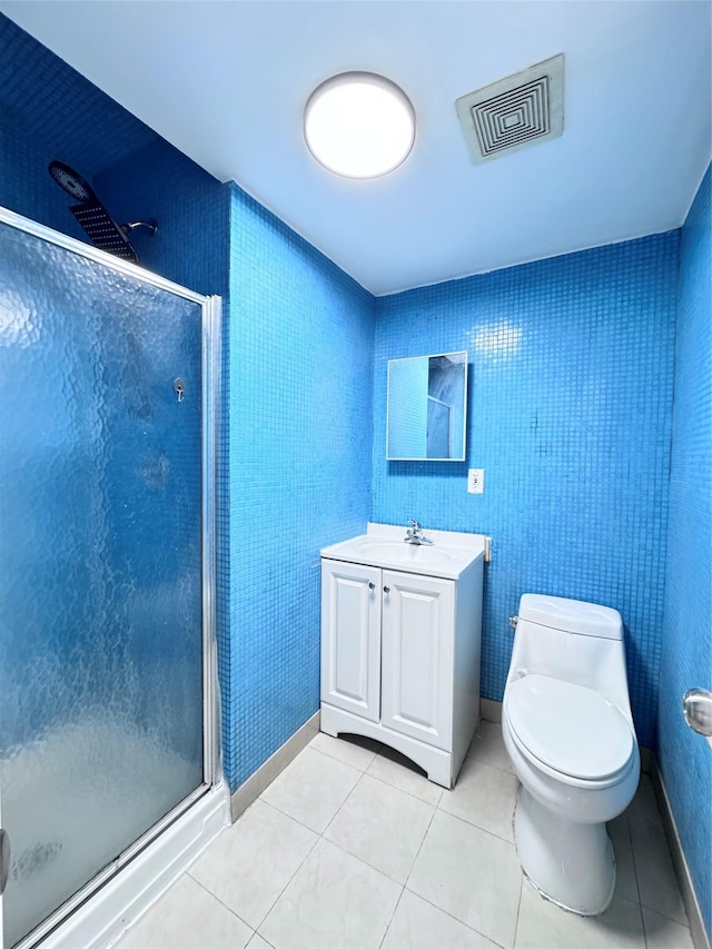 43-18 Robinson Unit 7C, Flushing, NY 11355 - bathroom with a shower stall, tile patterned flooring, and vanity