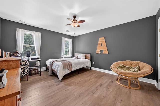 2300 State Route 207, Rock Tavern, NY 12575 - bedroom featuring wood finished floors, baseboard heating, and ceiling fan